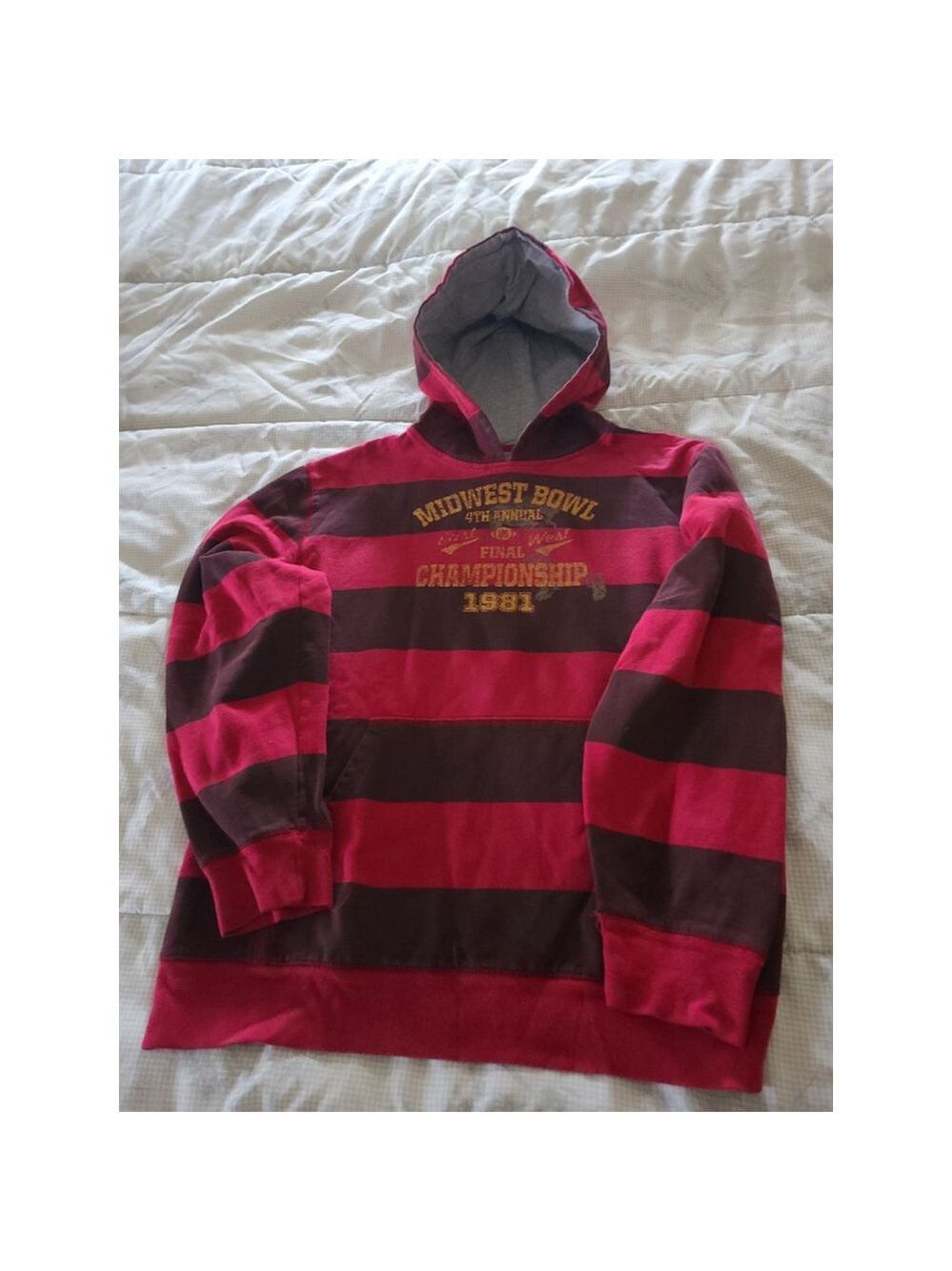 Ruff Hewn Red Brown Boy's Hoodie L 14-16 - Picture 3 of 6
